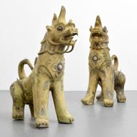 Monumental Pair of Karl Springer Foo Dogs - Sold for $5,625 on 11-25-2017 (Lot 127).jpg